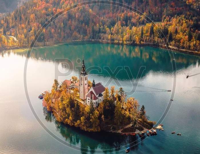 a great view of lake bled