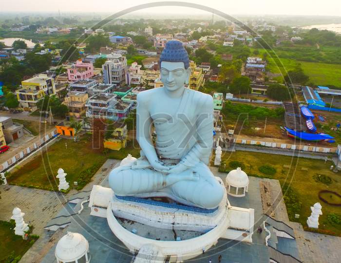 Tall Buddha statue in Andhra Pradesh state new capital Amaravati in India