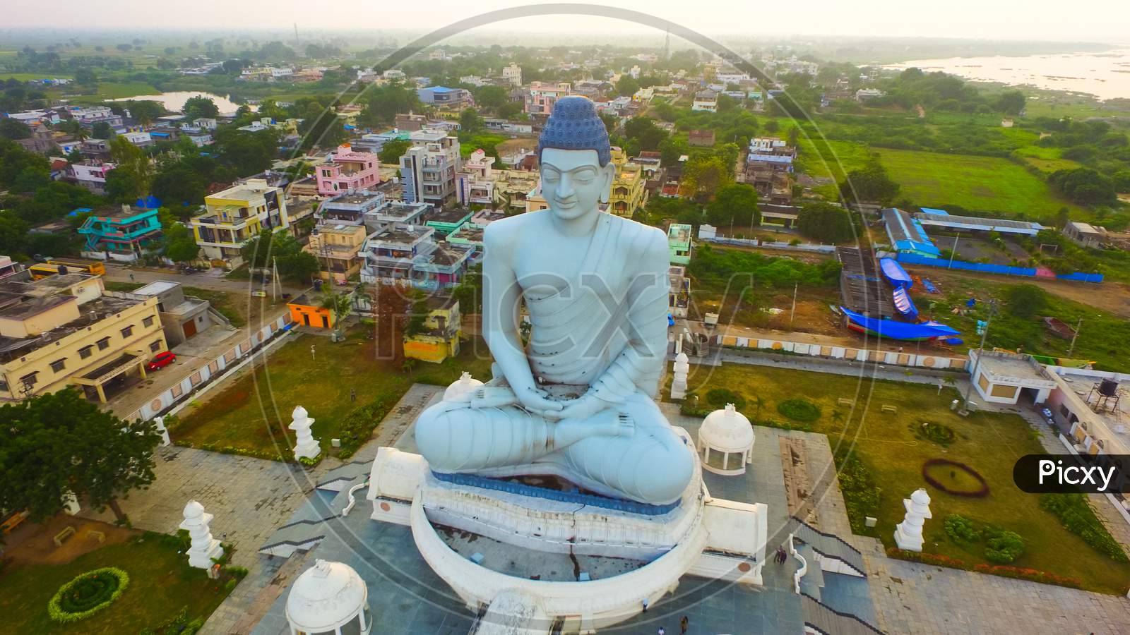 Tall Buddha statue in Andhra Pradesh state new capital Amaravati in India