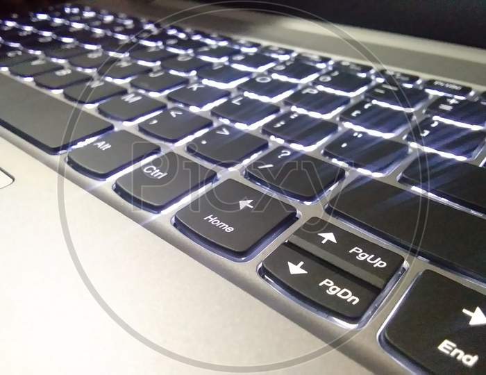 Laptop keyboard with lights