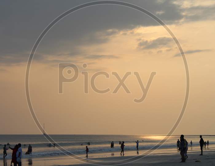 beautiful sunset view at Radhanagar Beach