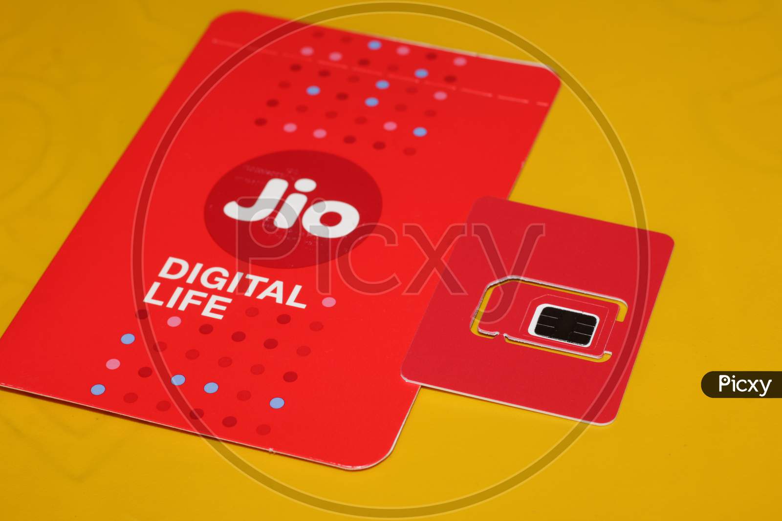 Jio Sim With Every Jiofi Or 4G Smartphone Background For Text
