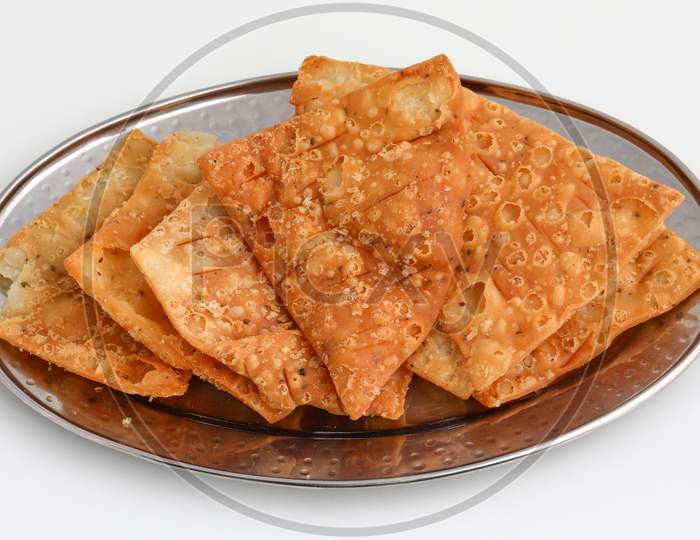 Indian Traditional Street Salty Food Khari Puri