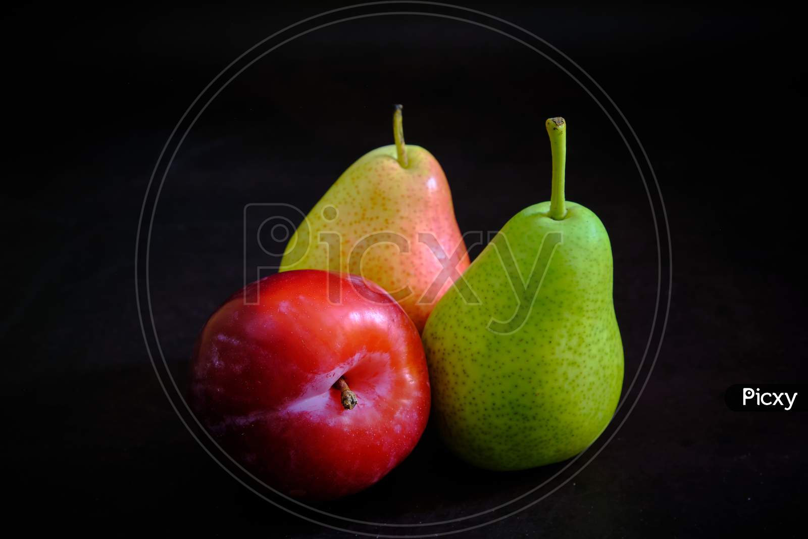 Colorful Fruits In Dark