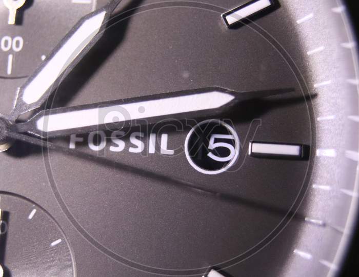 Fossil watch closeup