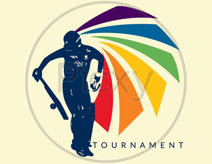 Cricket Sport Logo Template Design. Batsman Playing Cricket. Cricket Championship.