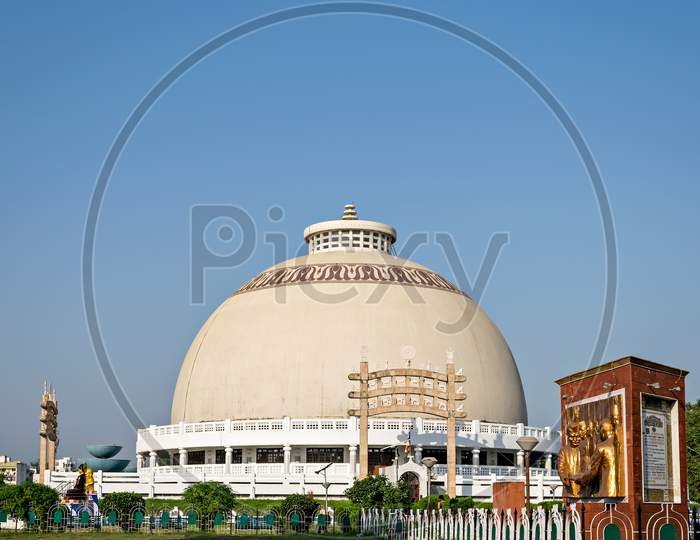 Dome Of Deekshabhoomi With Clear Sky Background In Nagpur, India.