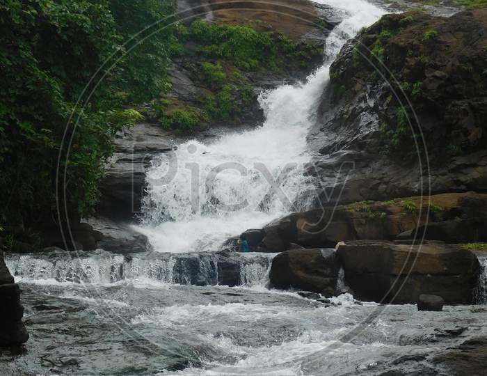 Beautiful Waterfall during Rainy season