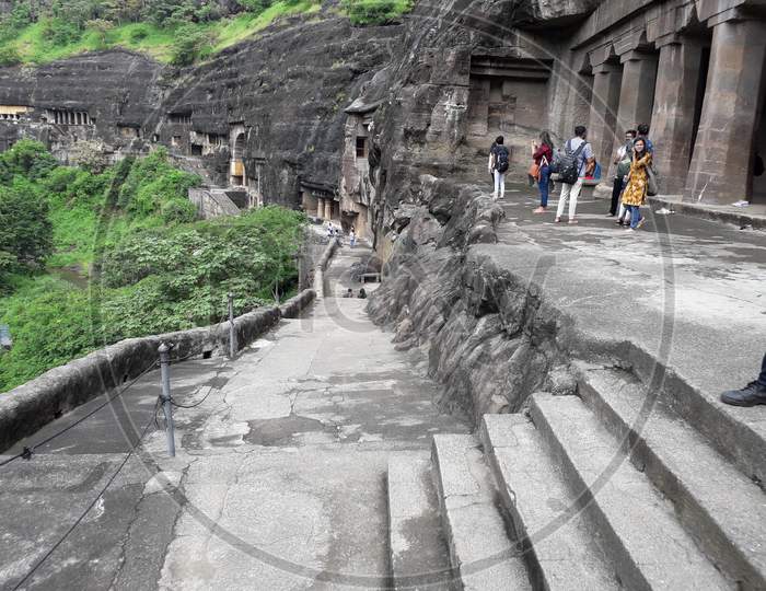 ajanta caves,maharasta,india-2019