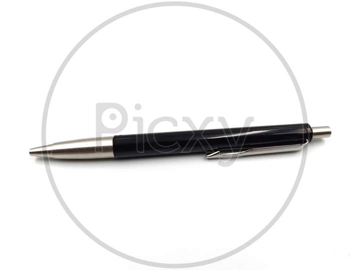 An isolated black pen on white background