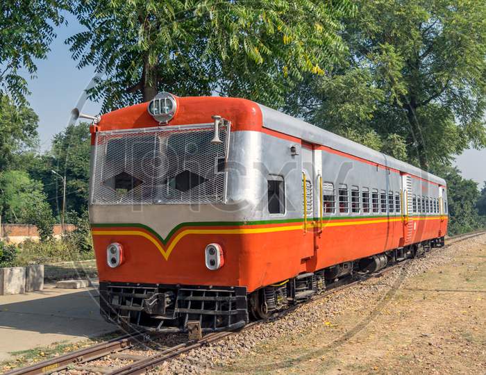 Indian Railway'S Rail Bus Or Rail Motor Operating Between Mathura And Vrindavan, Uttar Pradesh, India.