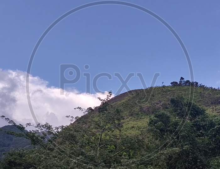 Mountain  and cloudy sky