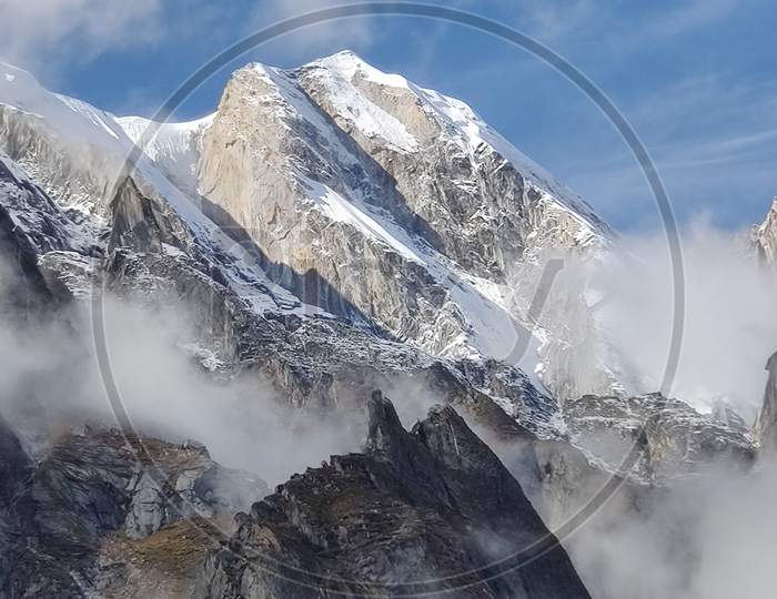 Ice covered Himalayan mountain