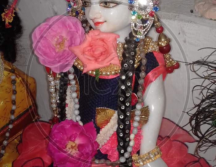 Shri Radha-Krishna Statue with beautiful decoration