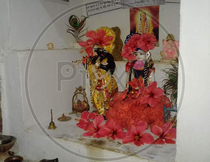 Shri Radha-Krishna Statue with beautiful decoration
