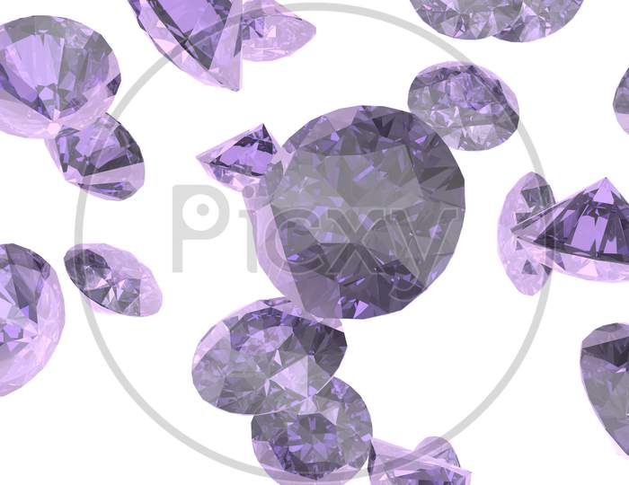 Shiny Gemstone Diamond Crystal On Pinkish Background