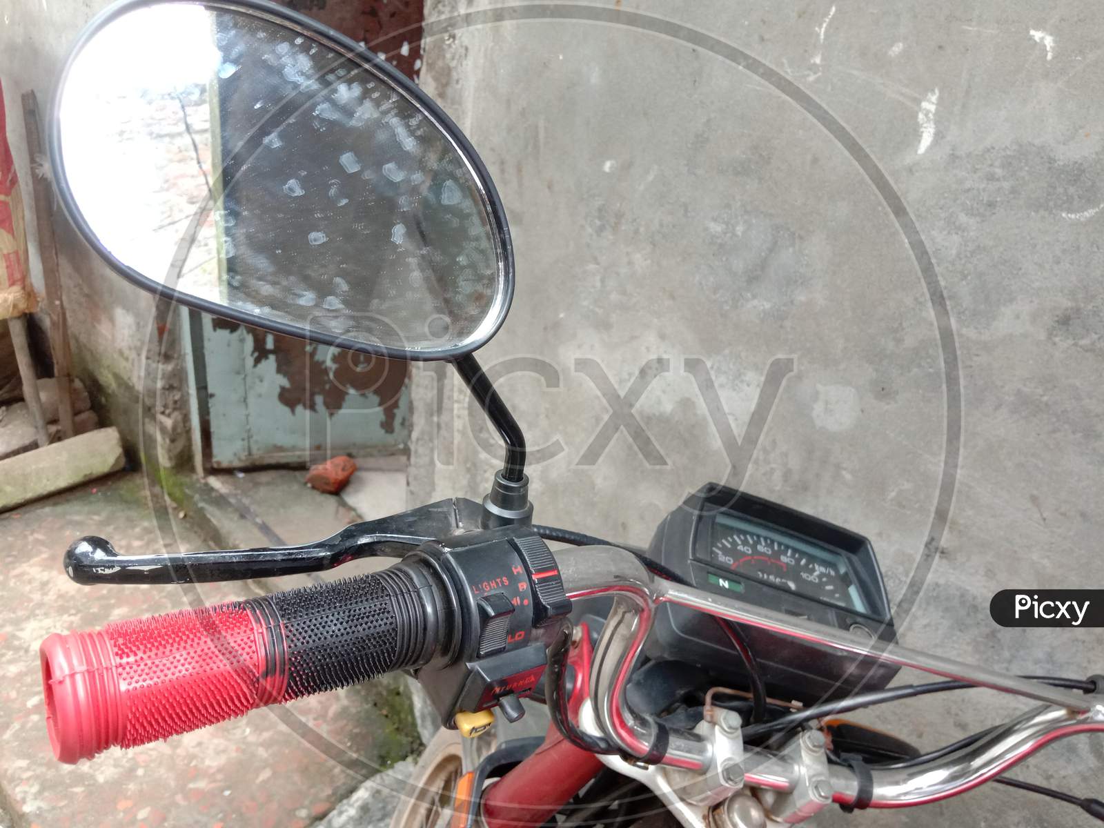 Front Side Of Bike With Mirror