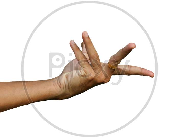 Closeup Of A Human Hand Isolated On White Background