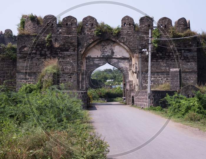 Lower Angle View Of Kalaburagi Fort Entrance Gate In Kalaburagi