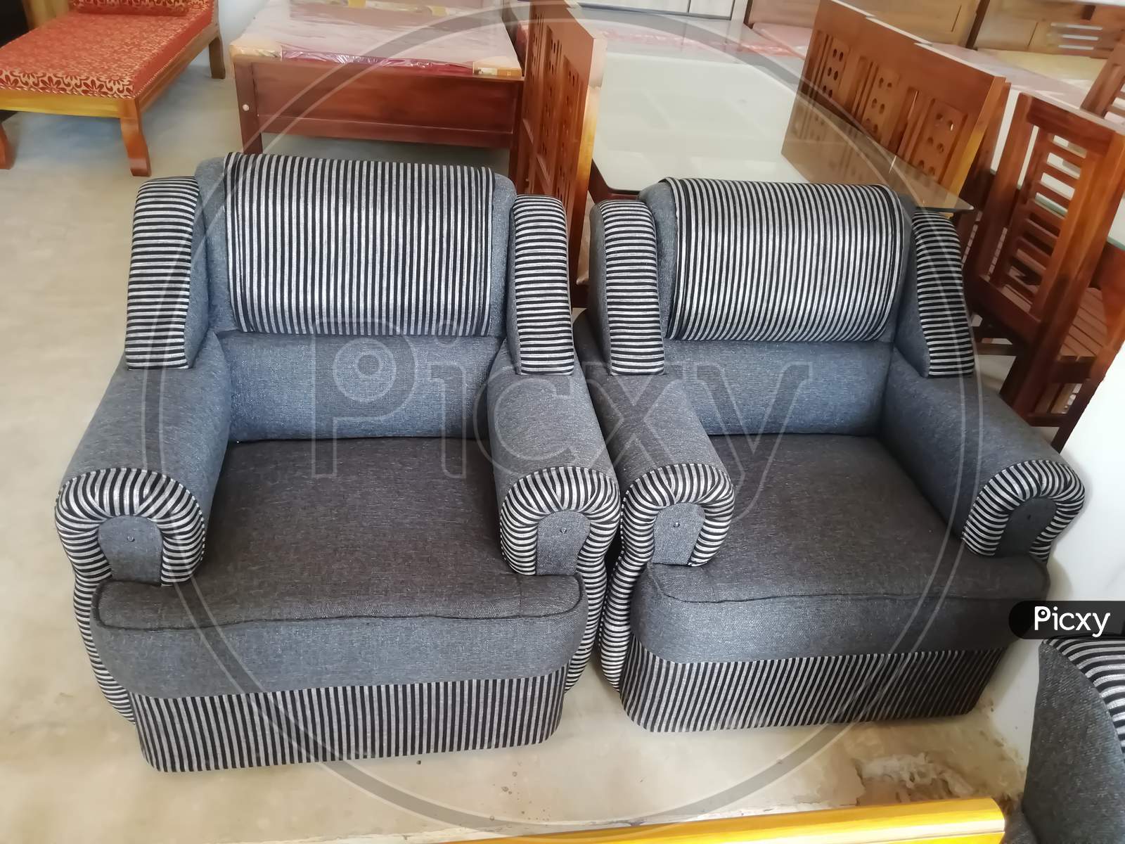Closeup Of Interior Furniture Chairs/Sofa Sets With Other Furniture'S