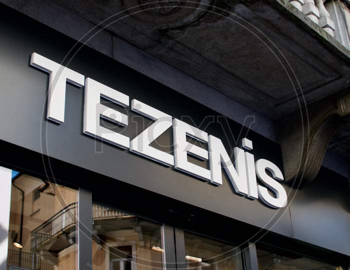 Tezenis Store Sign Hanging In Bellinzona, Switzerland