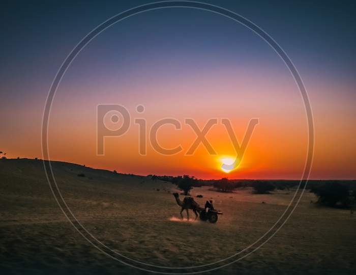 Mesmerizing sunset at Thar desert