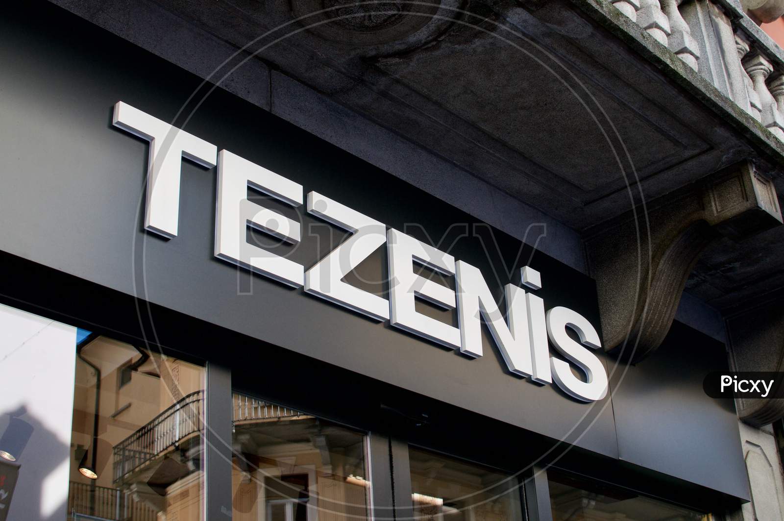 Tezenis Store Sign Hanging In Bellinzona, Switzerland