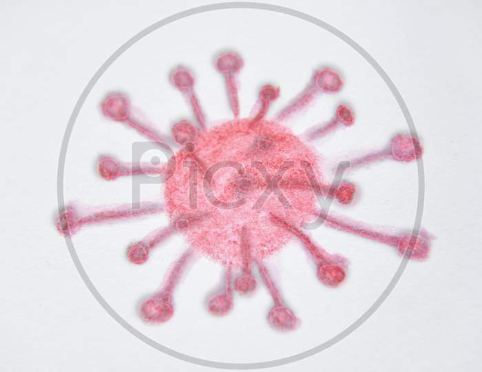 Corona Virus Painting Made With Pencil And Digital Instruments