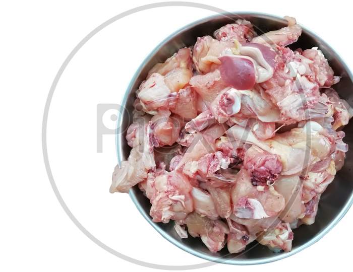 Closeup Of Delicious Chicken Meats Isolated On White Background