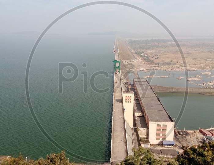Bird eye view of Hirakud Dam
