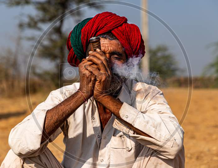 Faces Of Pushkar And Portrait From Rajasthan.