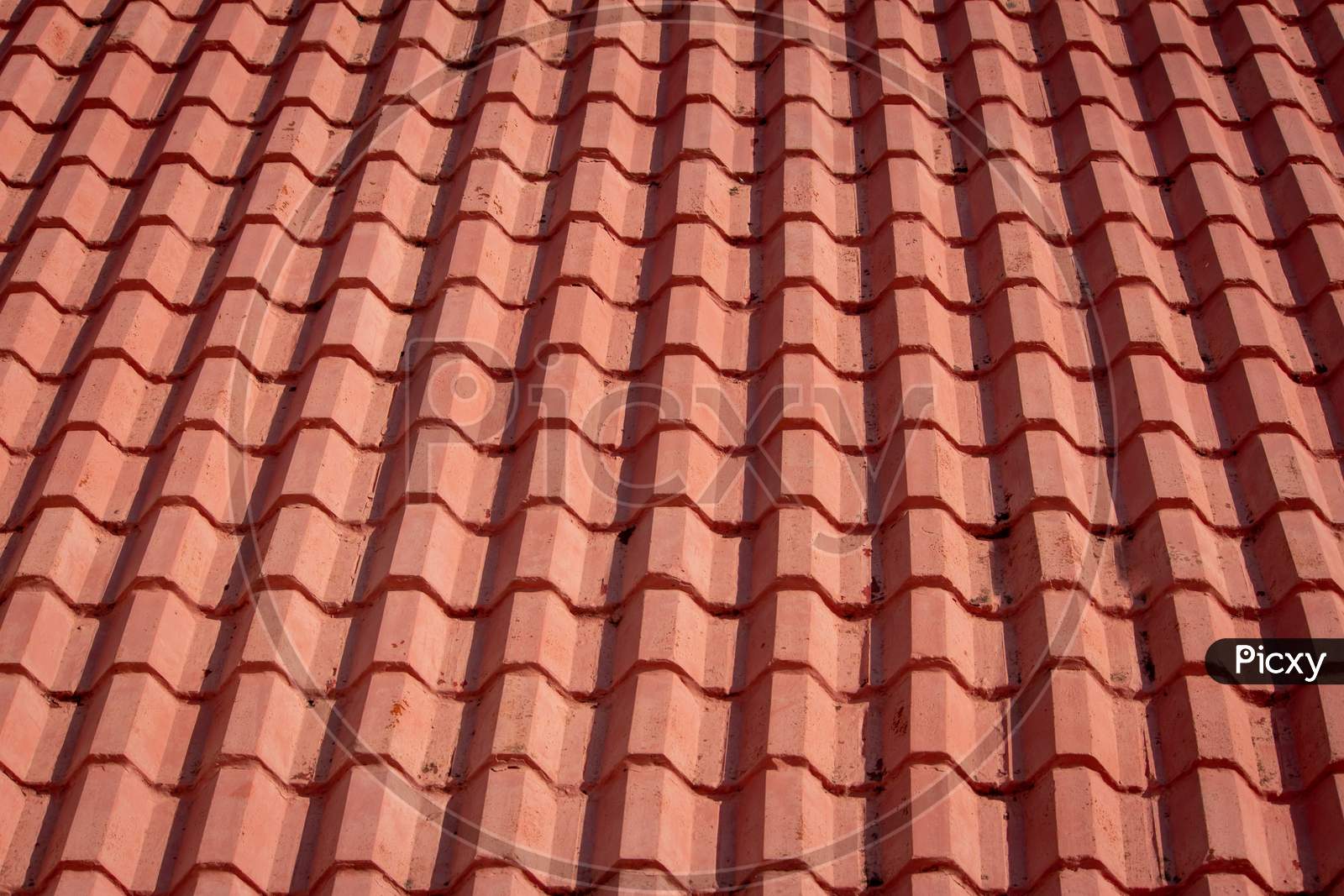 Roof Tiles On Guest House In Yercaud, Tamil Nadu. Styling Of Roof With Tiles.