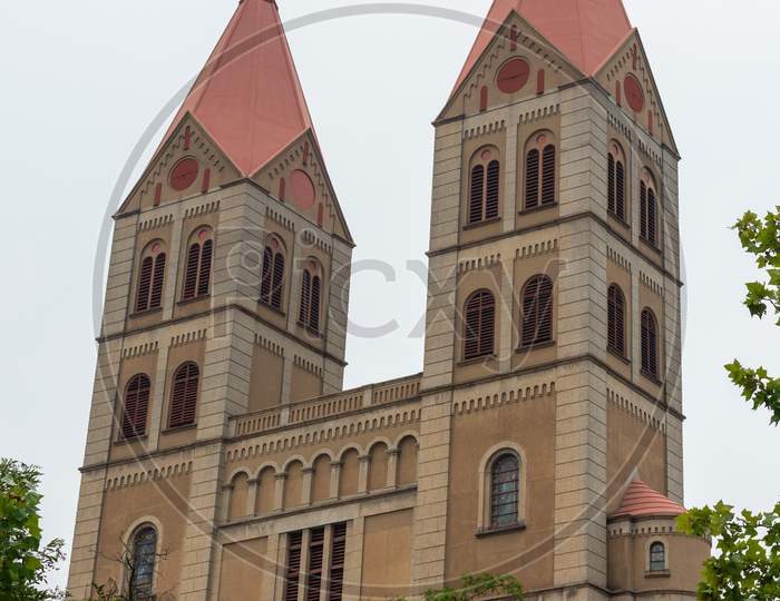 St. Michael Cathedral Catholic Church Built By German Missionaries In Qingdao