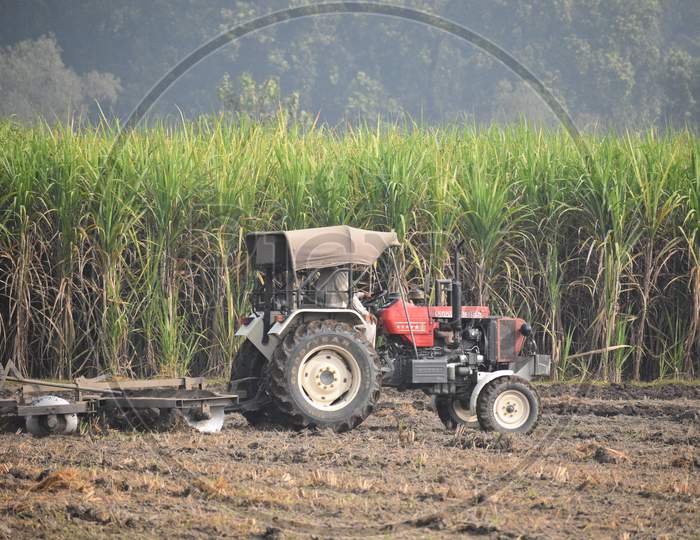 Indian farmer working on land