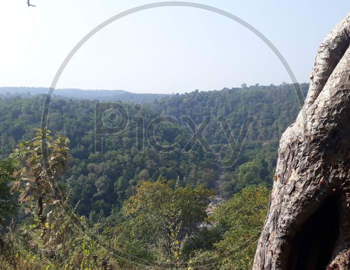 View point of Forest at kuntala Waterfalls, Adillabad Forest