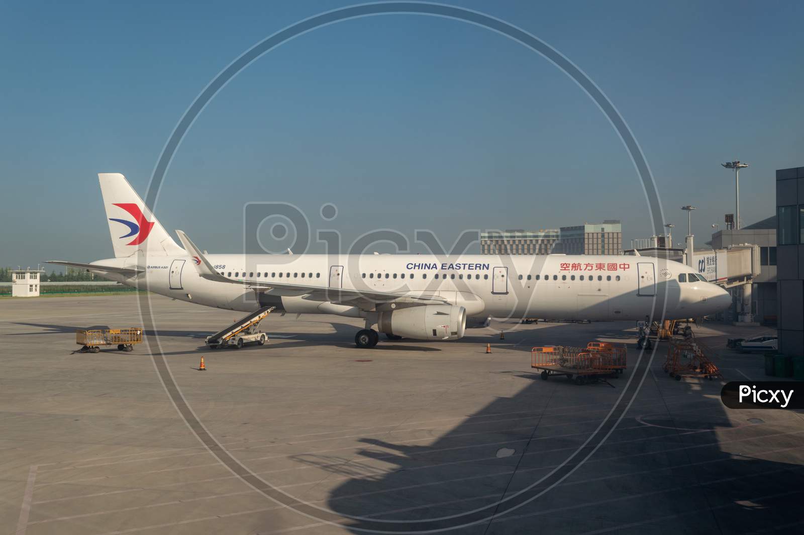 Airplane Of China Eastern Airline At Xian Xianyang International Airport, China