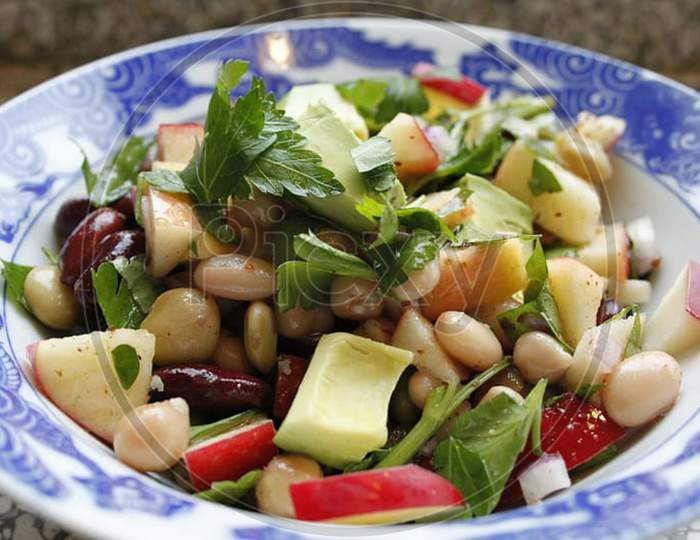 Greek salad in photo.