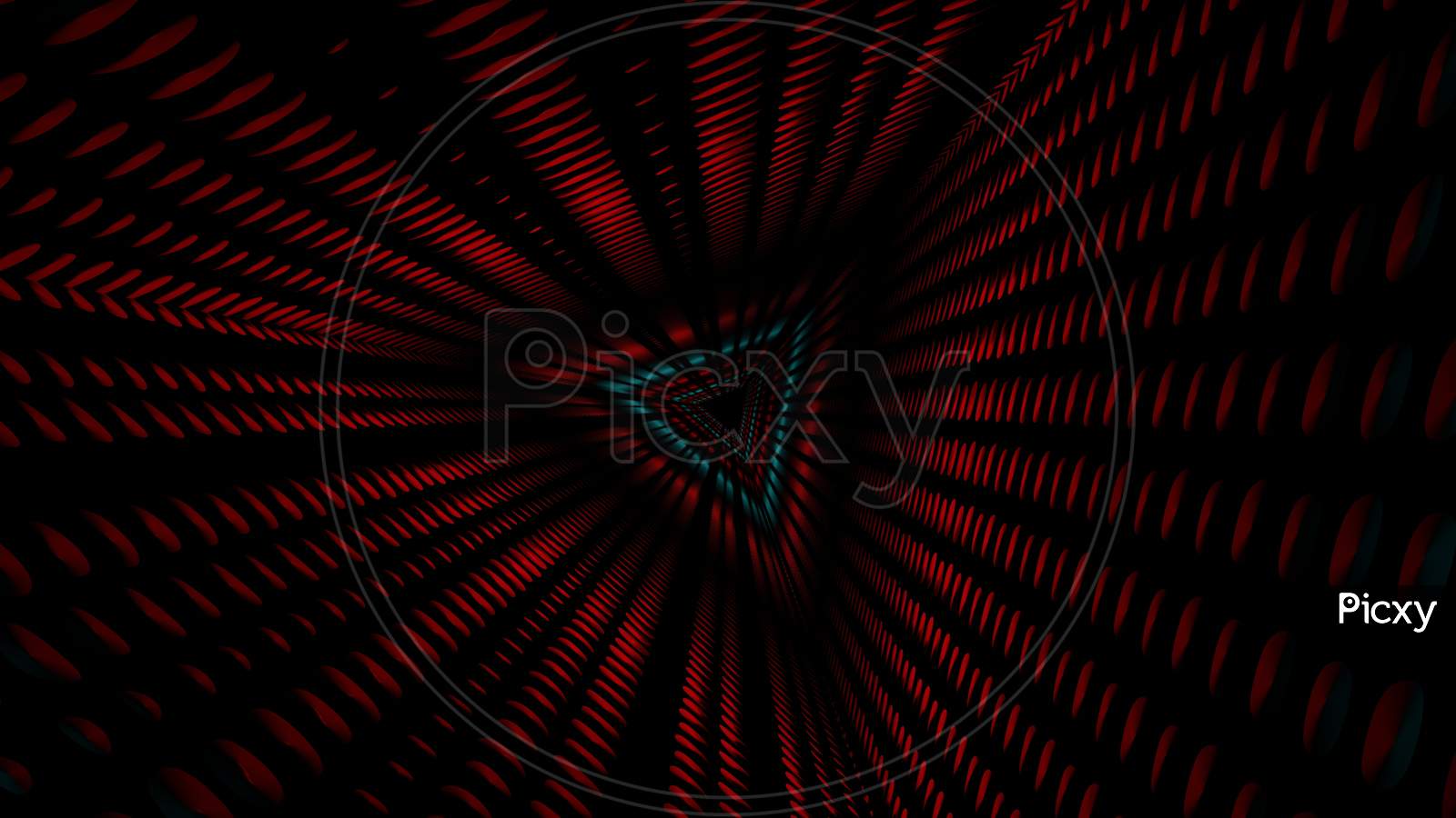 3D Illustration Graphic Of The Abstract Dark Red Colorful Tunnel In Space.