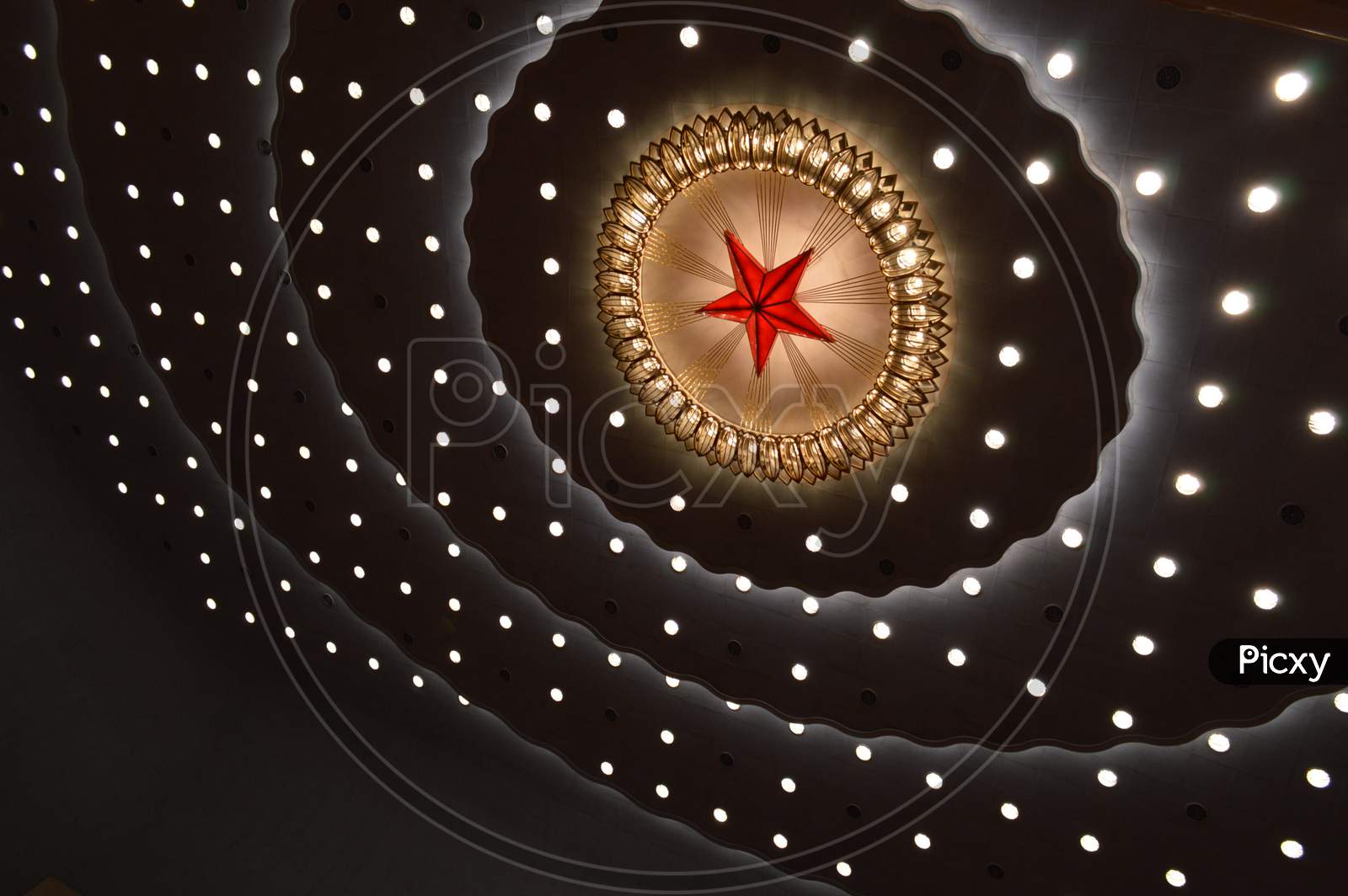 Ceiling Of The Main Auditorium Of The Great Hall Of The People In Beijing, China