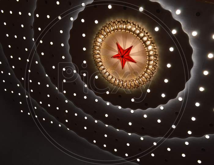 Ceiling Of The Main Auditorium Of The Great Hall Of The People In Beijing, China
