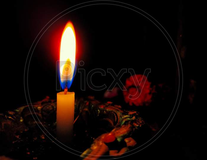 Candle light, macro photo