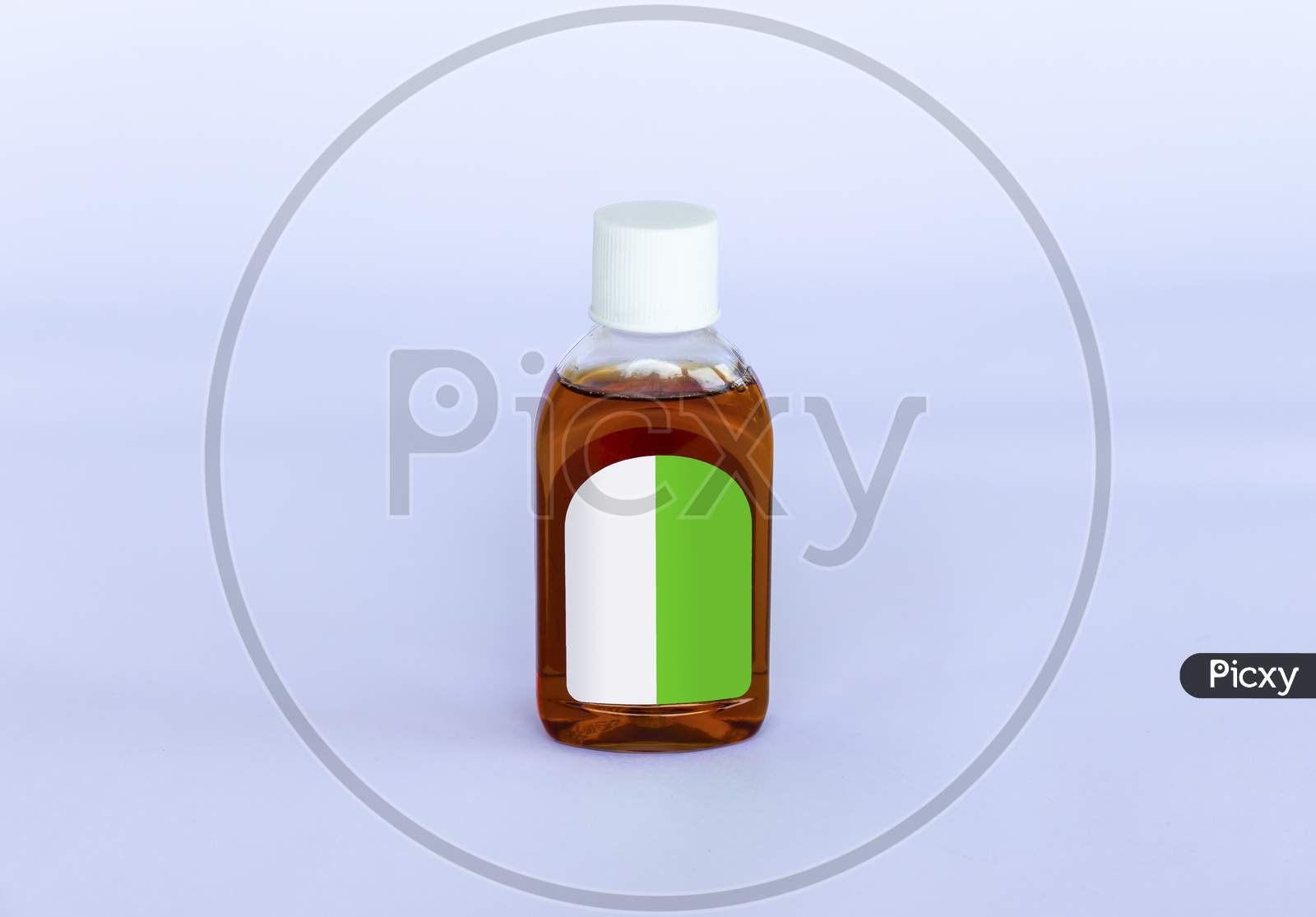 Small Isolated Antiseptic Liquid Bottle On A Neutral Background