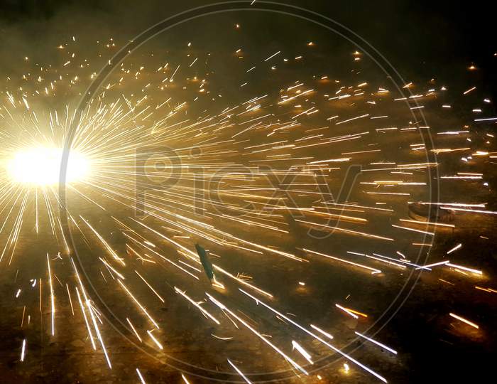 Fire crackers with long exposure