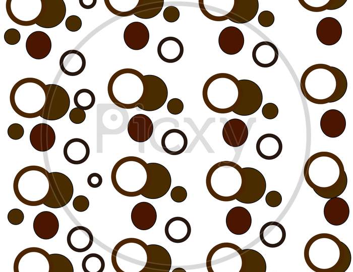 Abstract Seamless Circle Pattern White With Brown