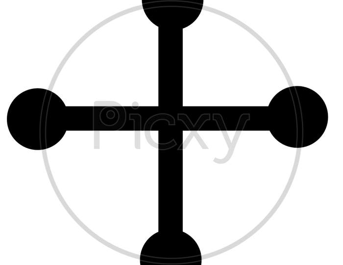 Pommy Cross Symbol With White Background.
