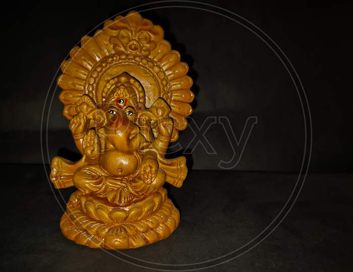 Picture Of Lord Ganesha On Black Background