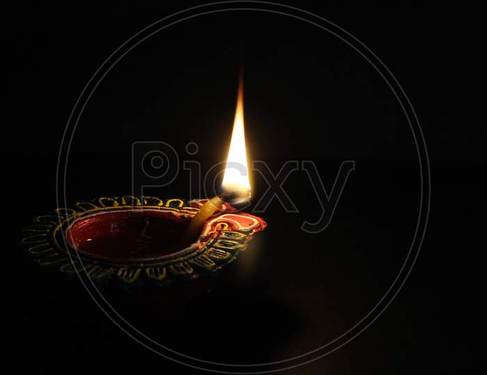 Diwali Background Of A Oil Lamp