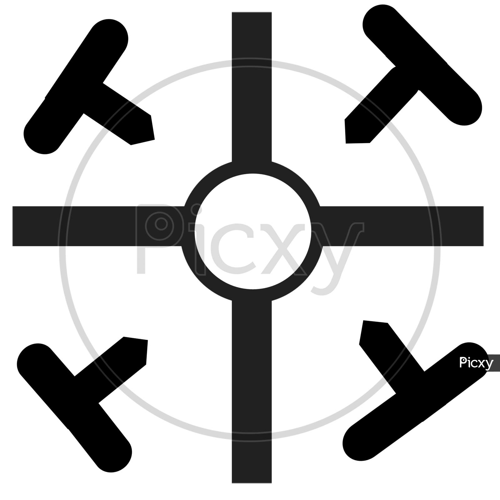 Coptic Cross Symbol With White Background.