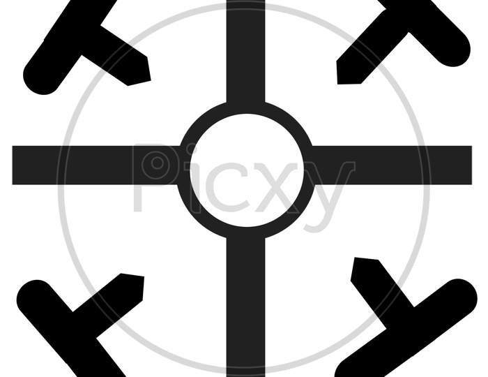 Coptic Cross Symbol With White Background.