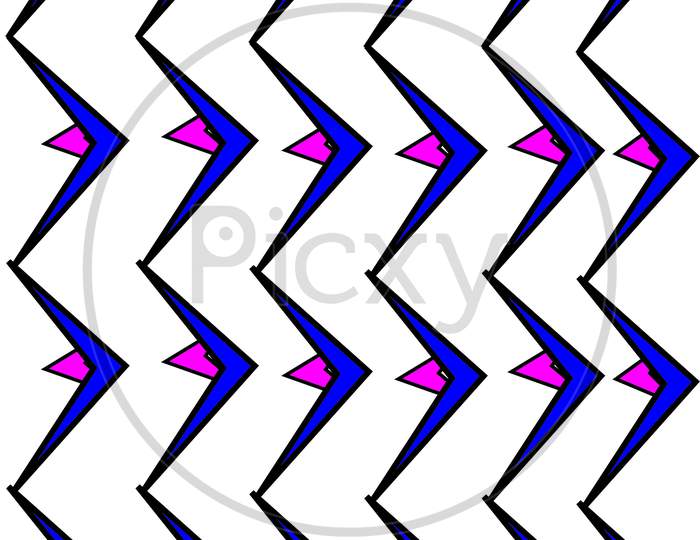 Arrow With Design Blue With Pink White Background
